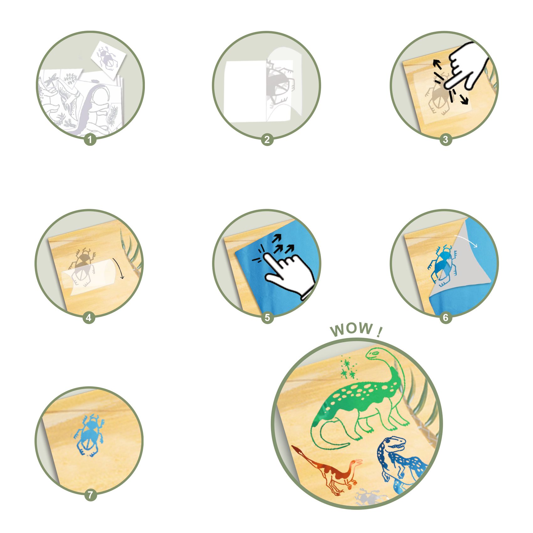 Djeco Artistic Patch Dinosaurus set artistico 12 quadretti