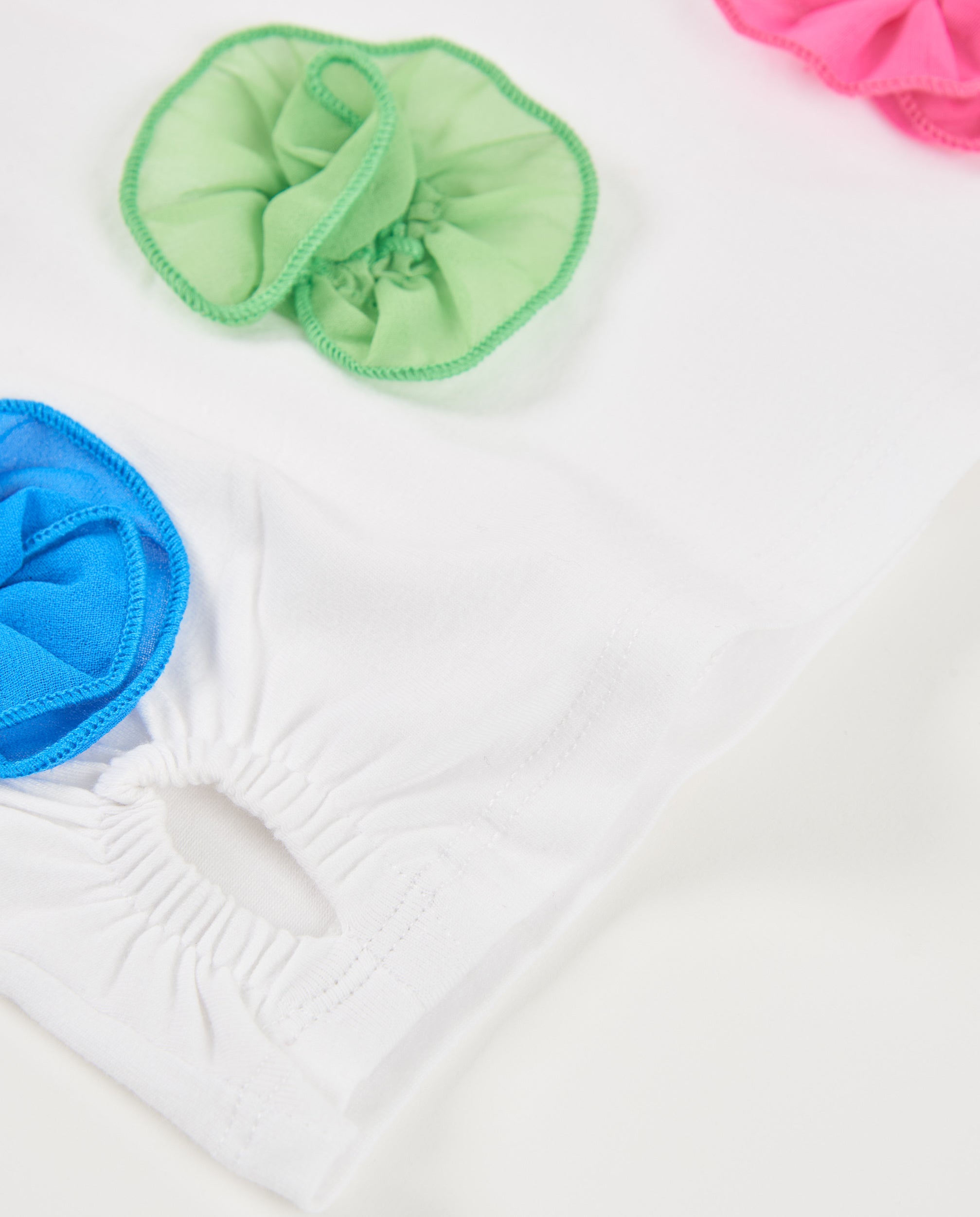Tuc Tuc maglietta bambina bianca fiori 3D manica corta
