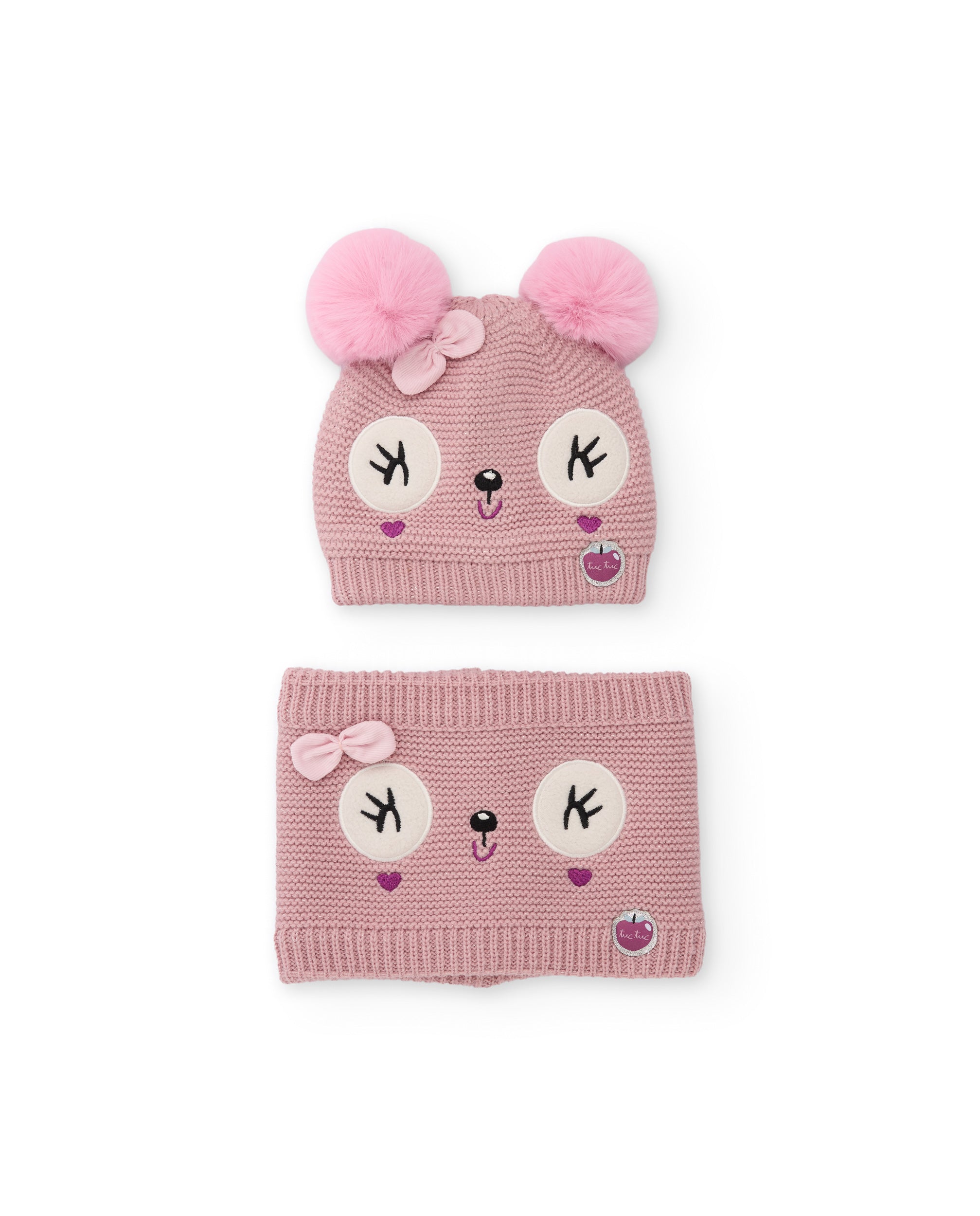 Tuc tuc set cappello scaldacollo bambina rosa maglia