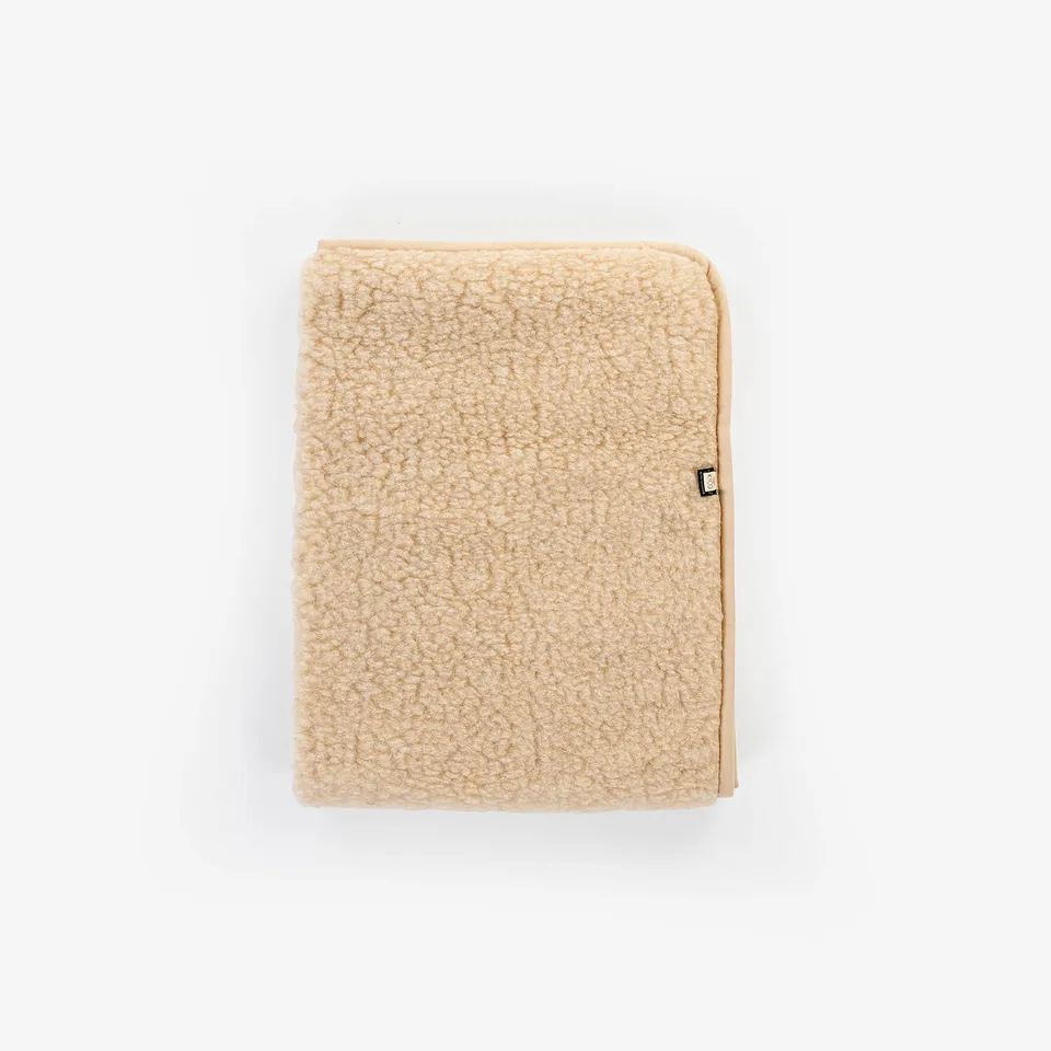 Kico Label Tumbled Coperta Neonato Lana Merino Beige