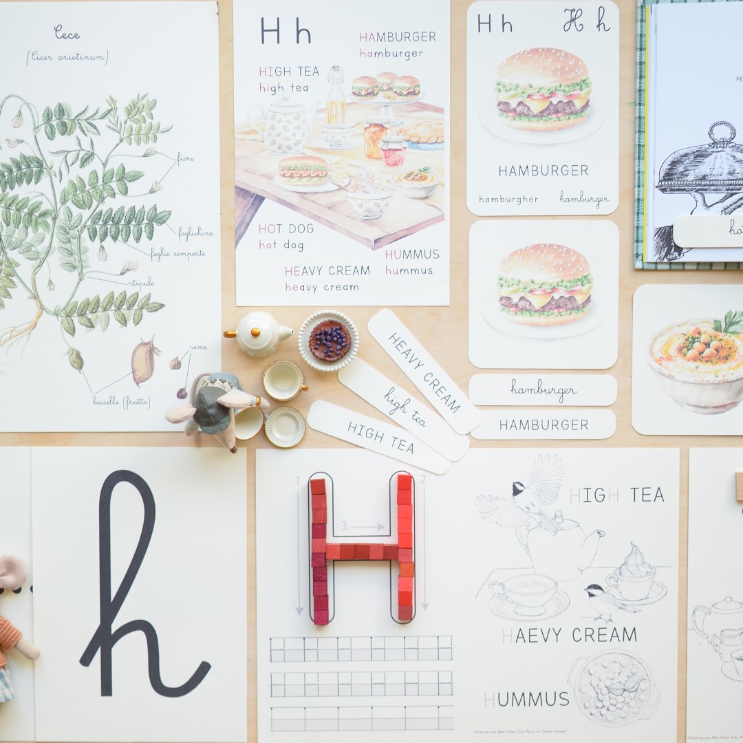Baboo Abecedario lettera H schede pdf hummus