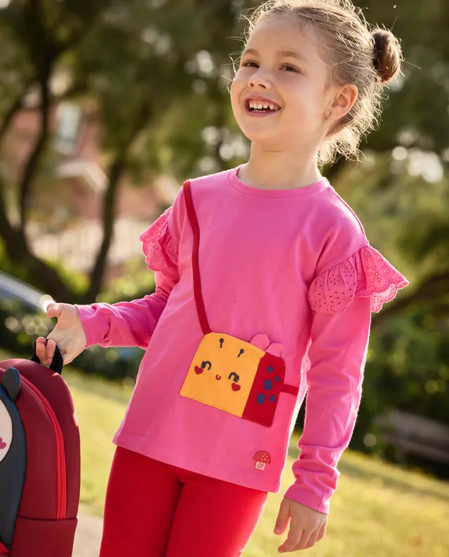 Tuc Tuc leggings bambina rossi fungo elastici