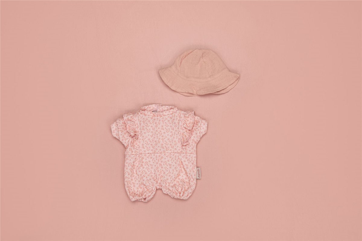 Little Dutch Vestito Bambola Rosa Fiori con cappello sole