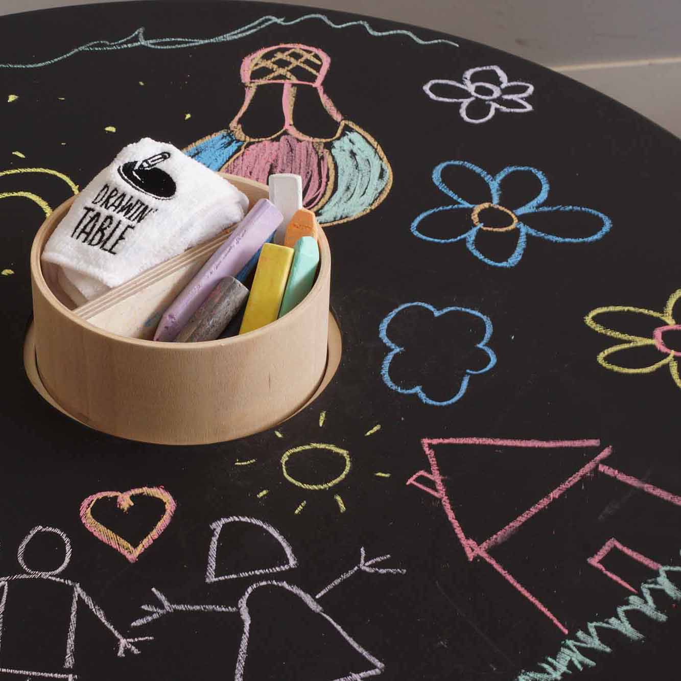 Drawin Table XXL 3 in 1 tavolo rotondo in legno 90 cm