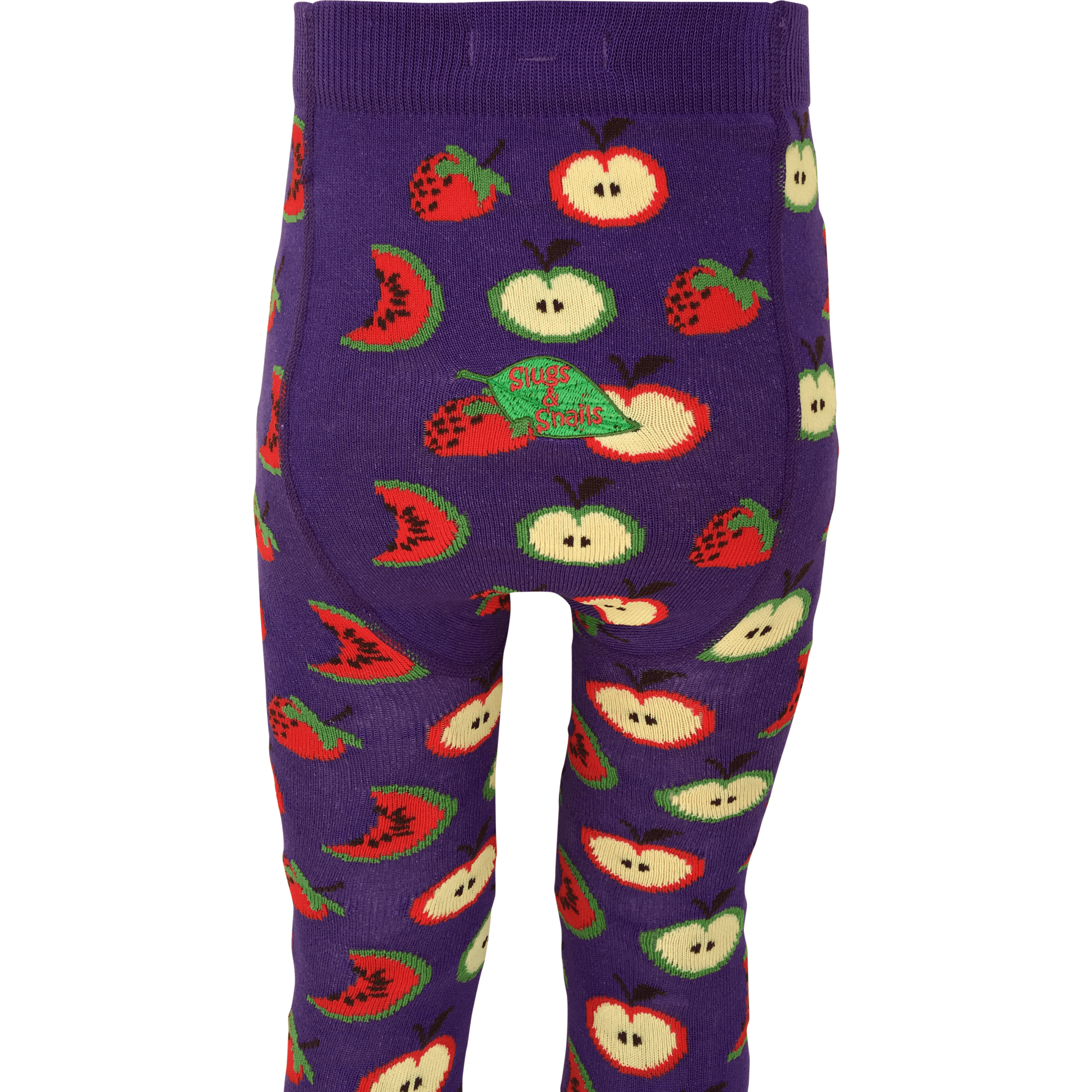 Slugs & Snails Juicy Fruit on Purple collant bimbi viola cotone bio