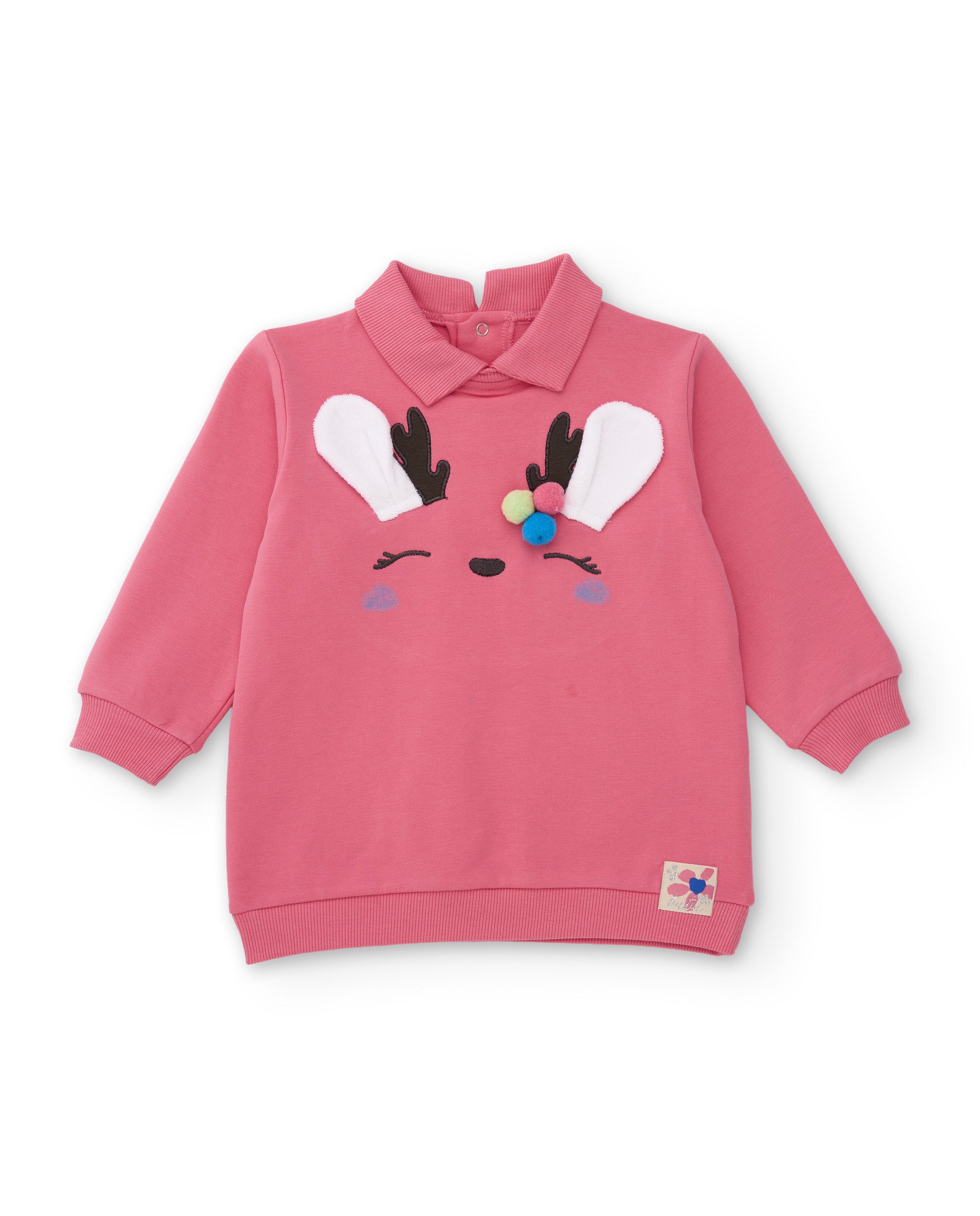 Tuc Tuc vestito bambina rosa in pile caldo