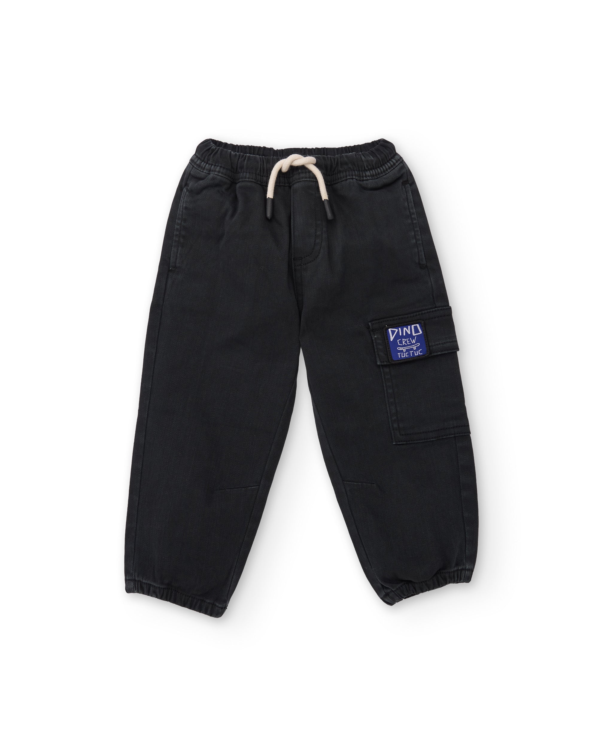 Tuc Tuc Dino Roll Jeans Bimbo Nero vita elasticizzata