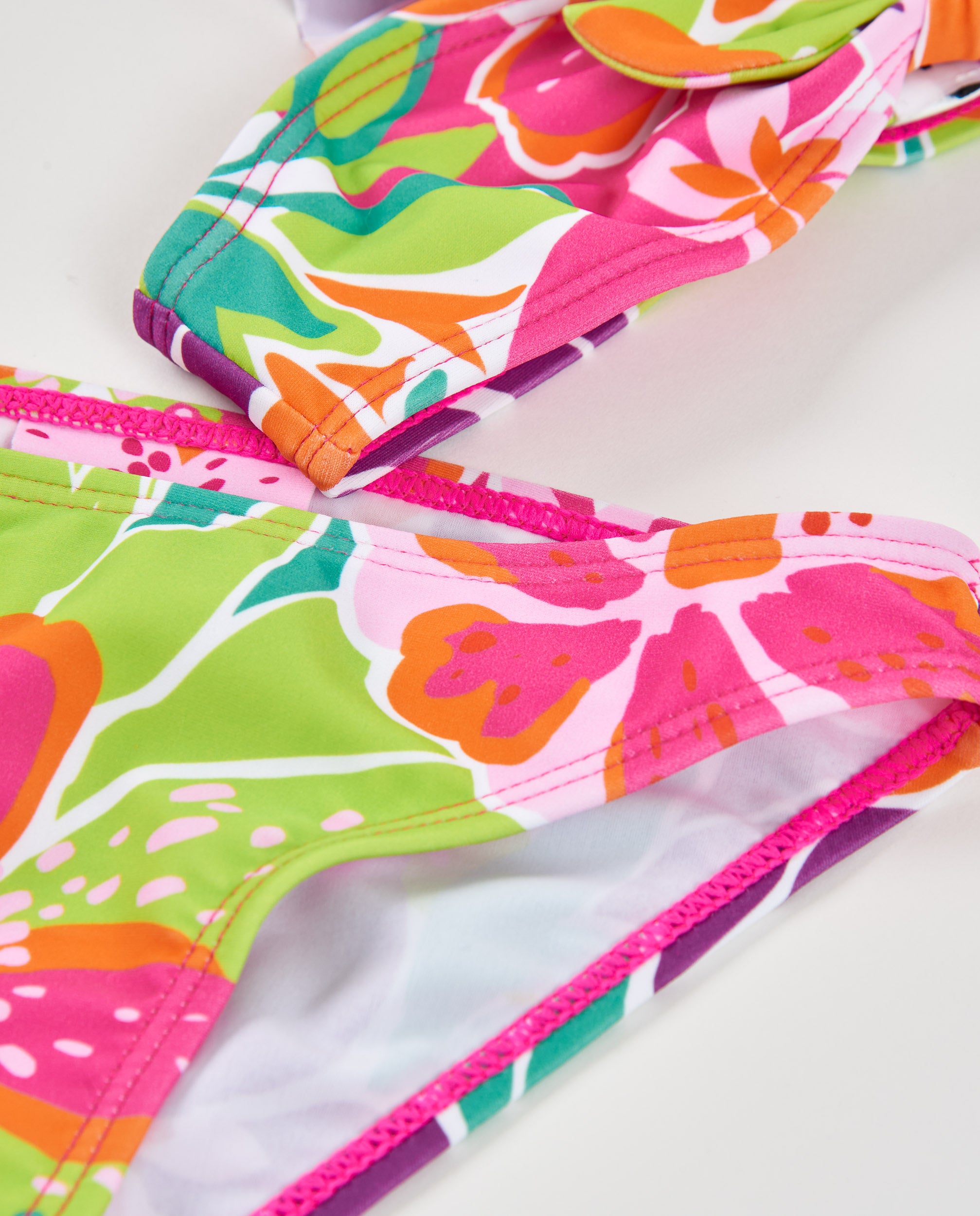 Tuc tuc Bikini bambina maglina rosa fiori 2 pezzi
