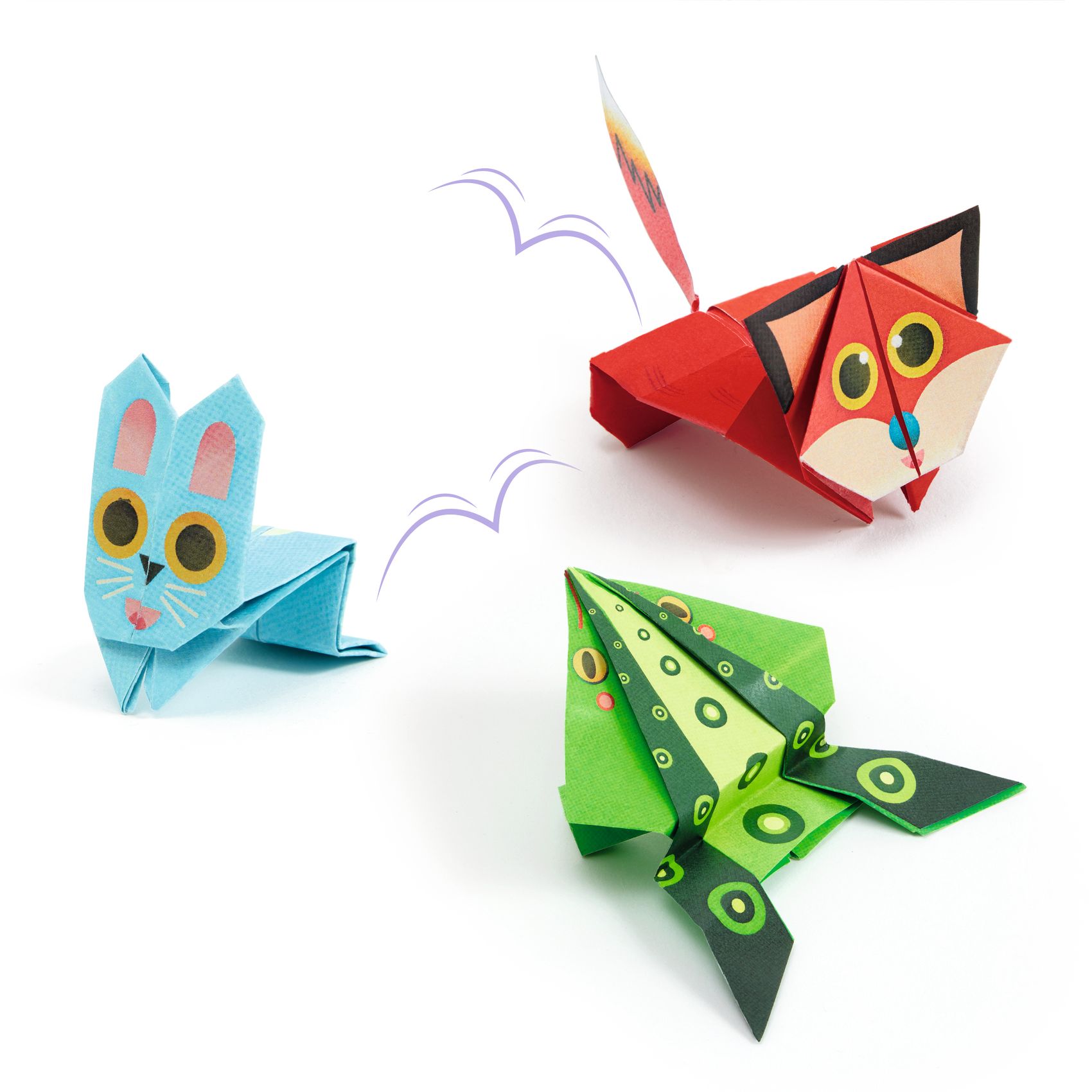 Djeco Jumping Animals Carte Origami Gioco 24 Fogli dai 7 Anni