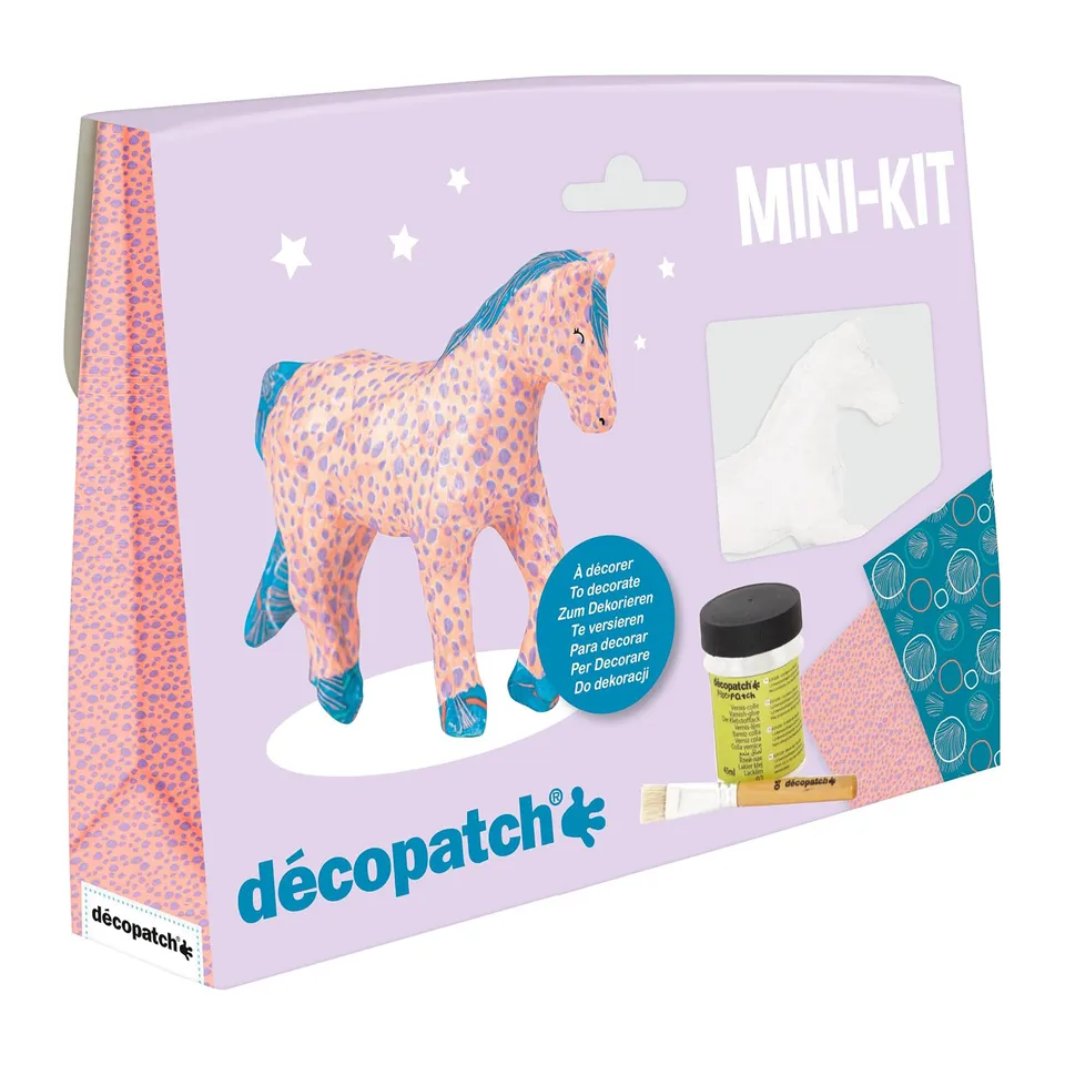 Décopatch Creakit Cavallo kit decoupage cartapesta pronto uso