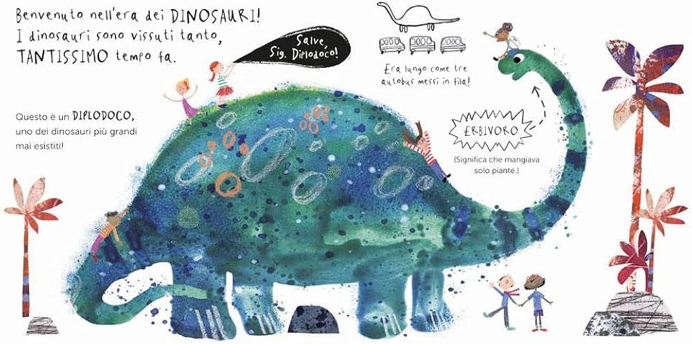 Editoriale Scienza Buongiorno Sig. Dinosauro libro alette 4 anni