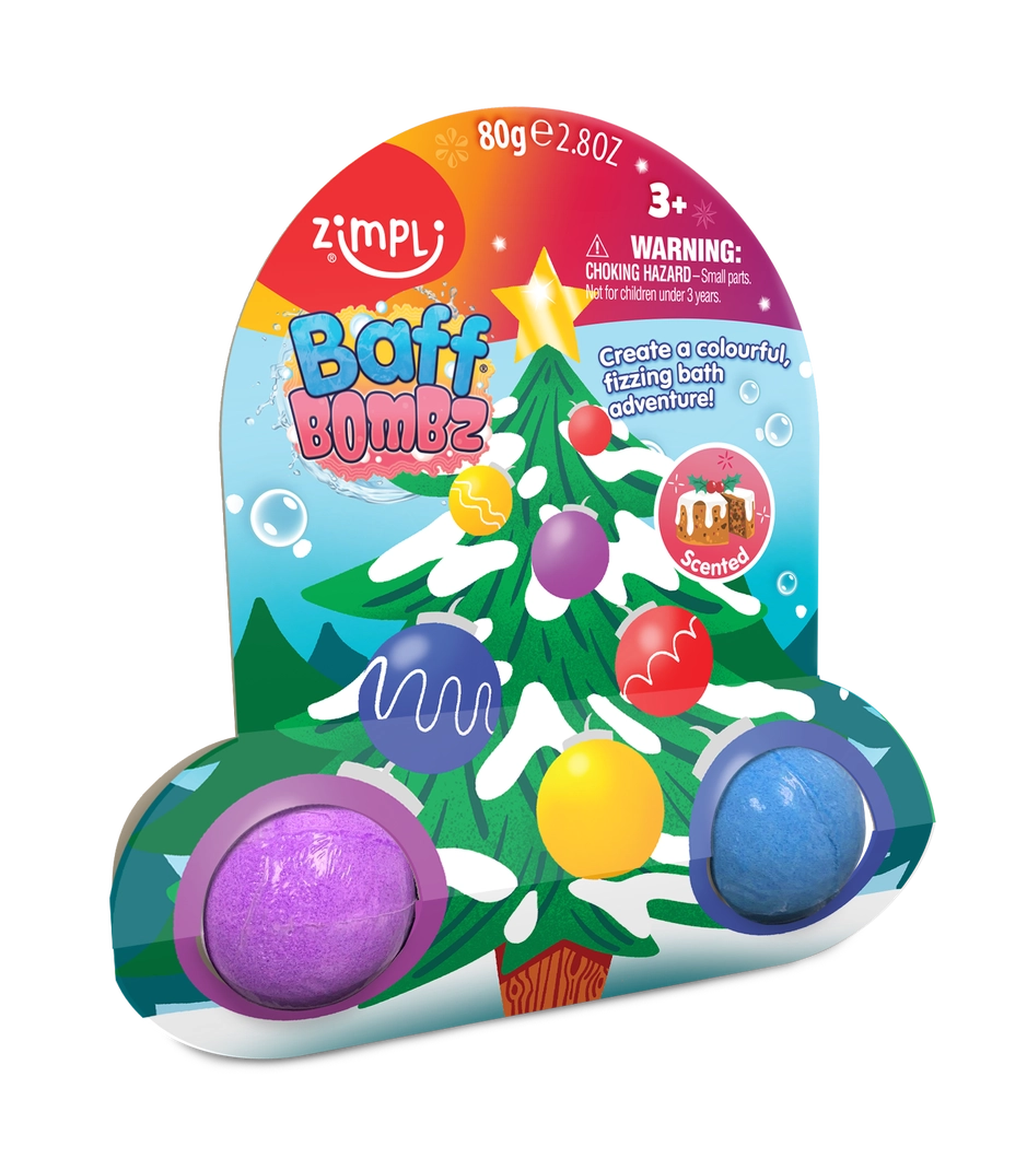 Zimpli Kids Xmas Tree Baff bombe da bagno 2 x 35 g colorate