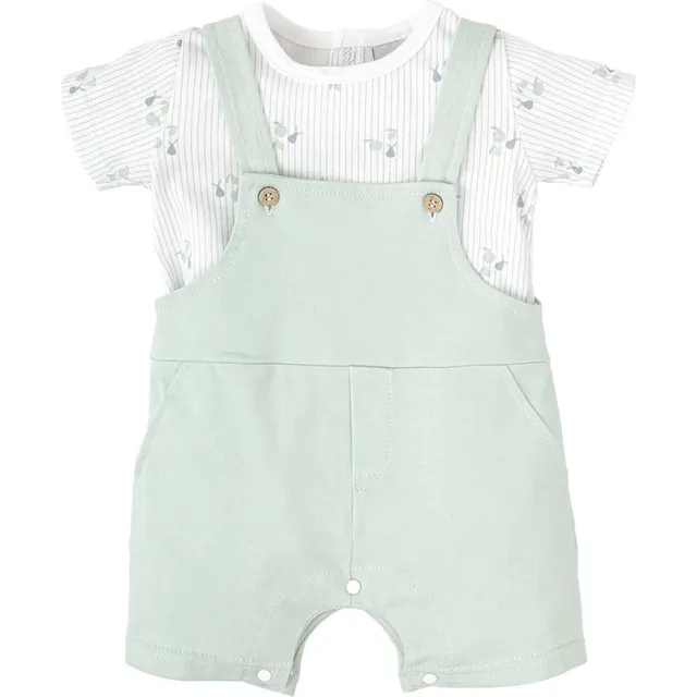 Babidu set salopette bimbo 6 mesi cotone marino