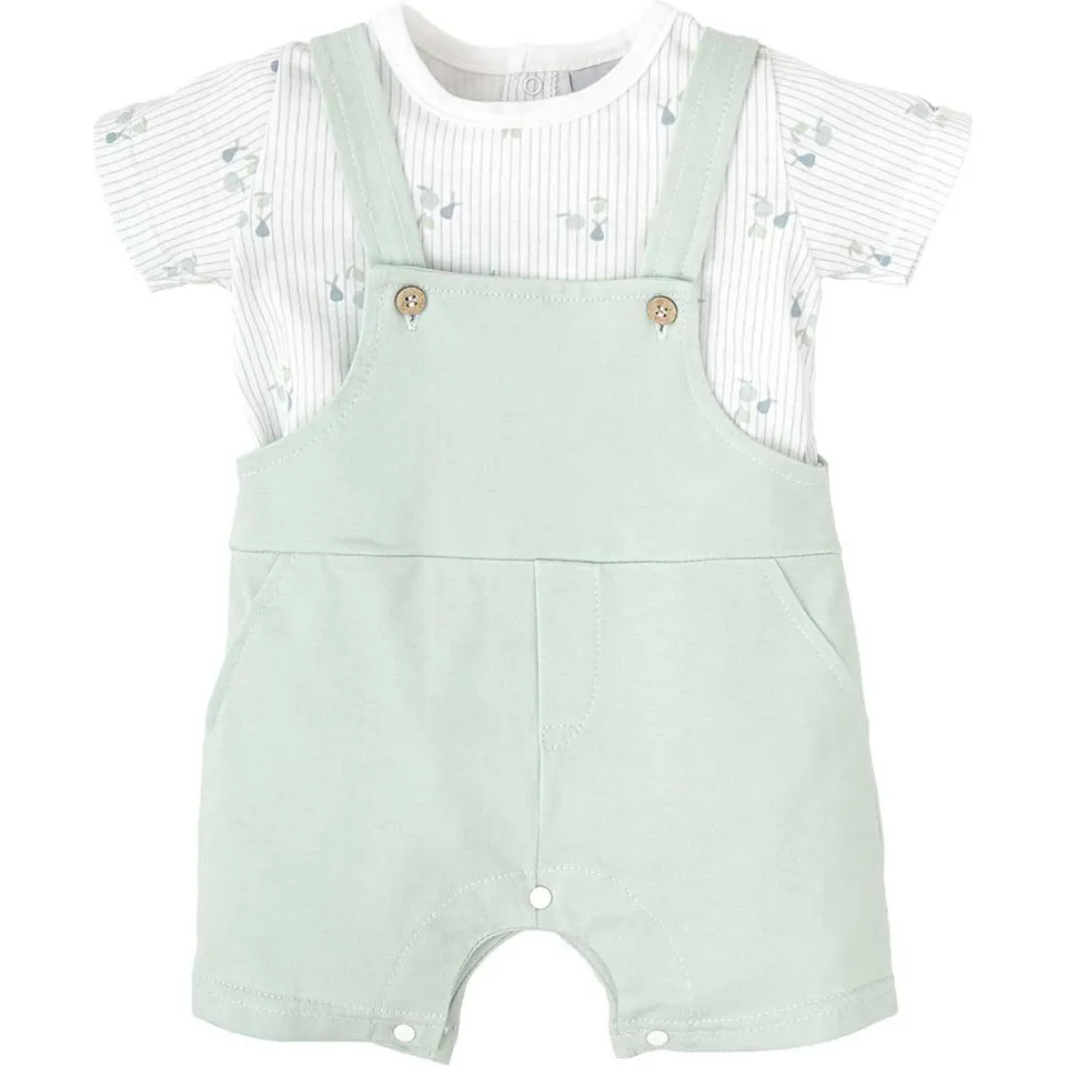 Babidu set salopette bimbo 6 mesi cotone marino