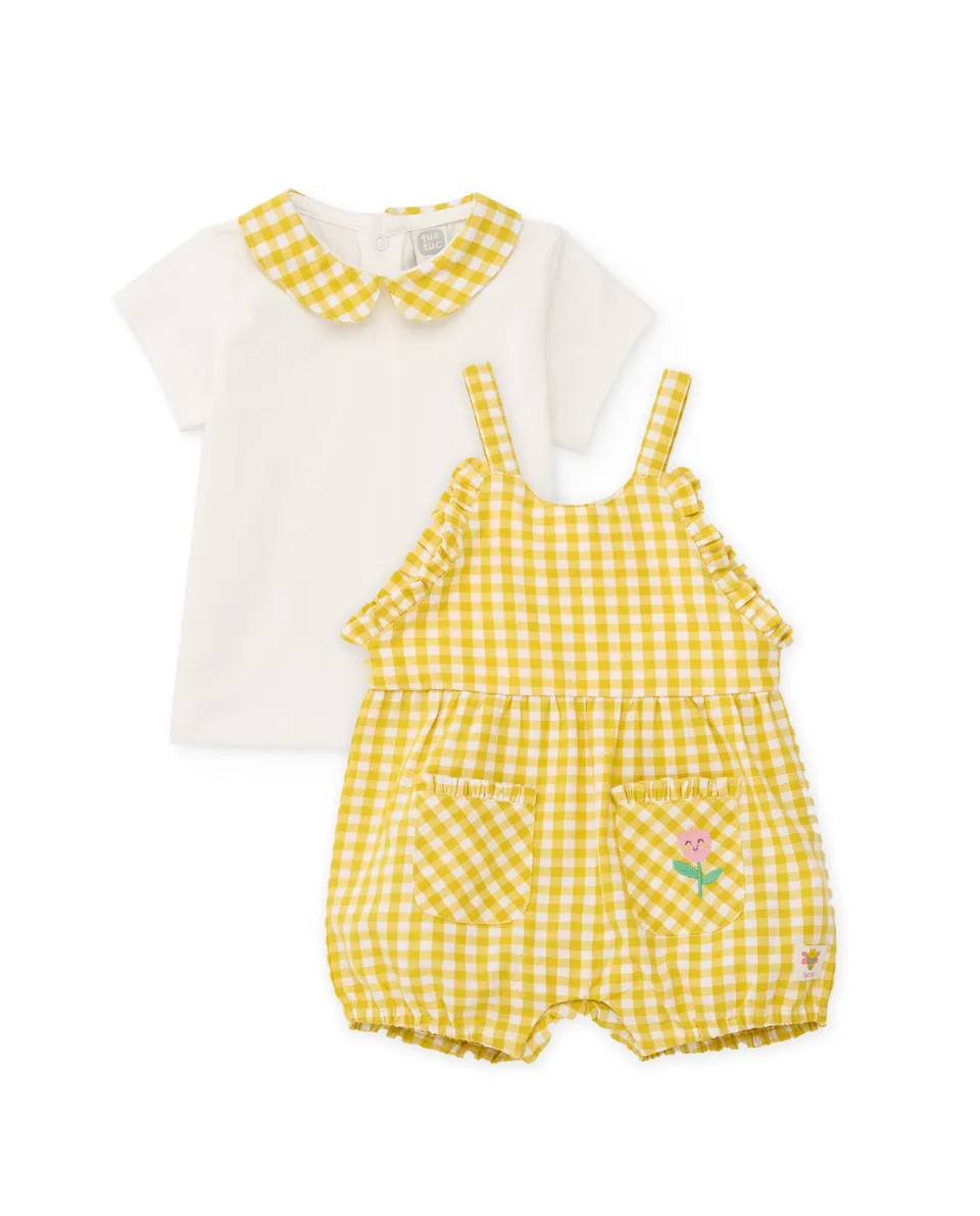 Tuc Tuc completino neonata giallo vichy estivo