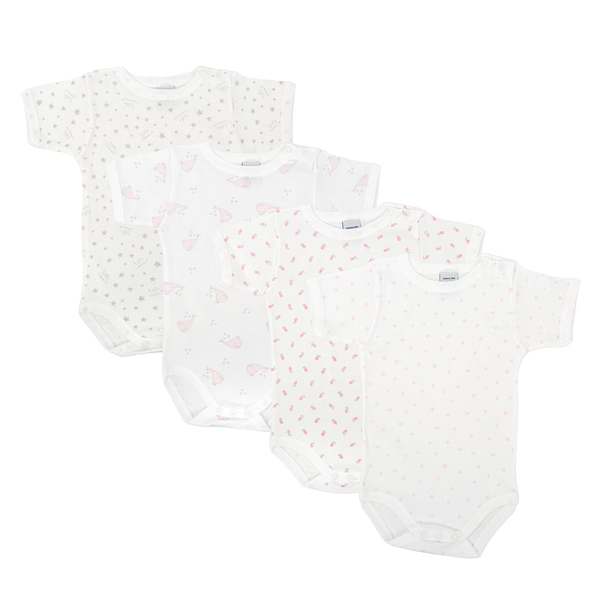 Babidu Set 4 Body Incrociati Manica Corta Cotone Traspirante