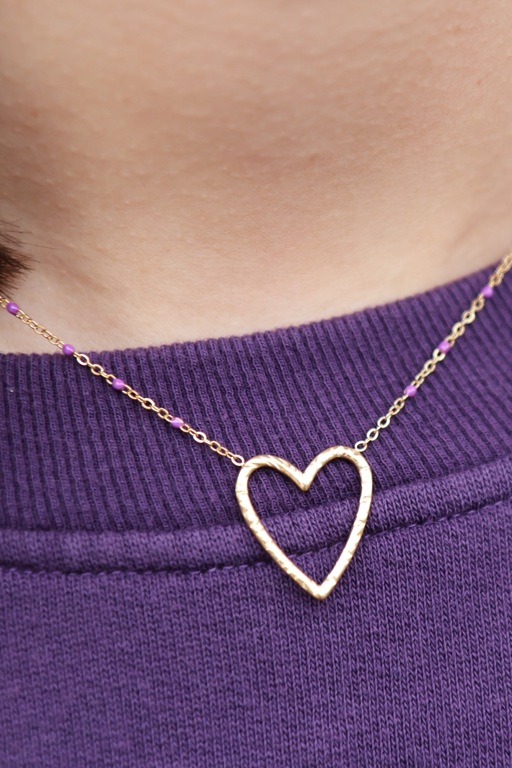 Ella and Rapha Open Heart collana donna oro acciaio