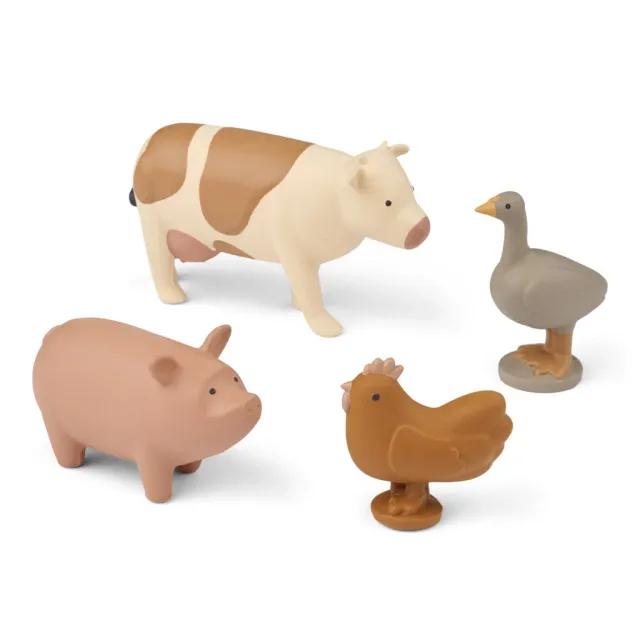Liewood Hallie set 4 animali fattoria gomma naturale