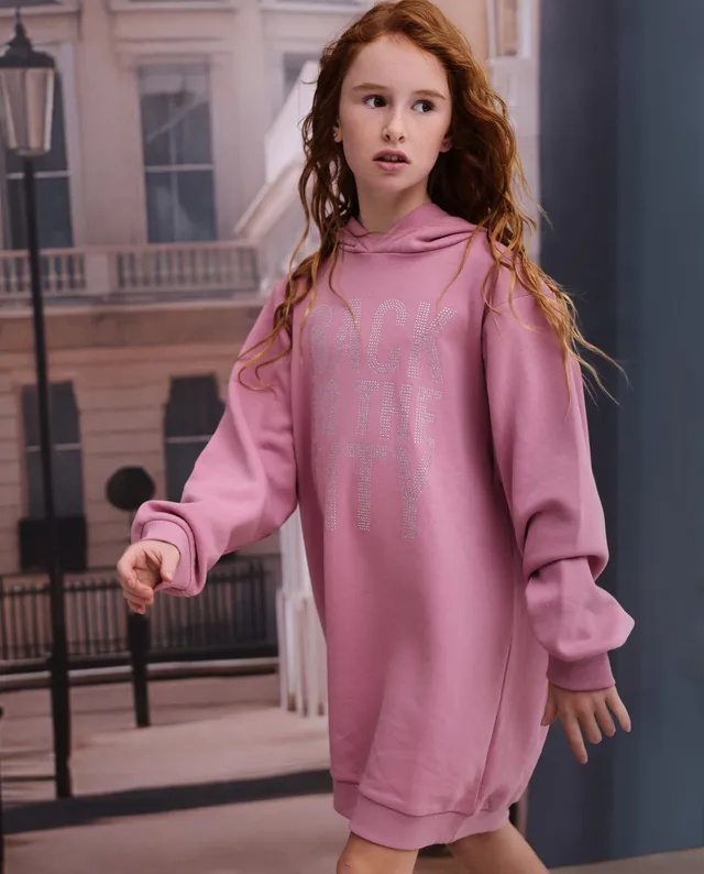 Tuc Tuc Vestito Felpa Bimba con Cappuccio Rosa