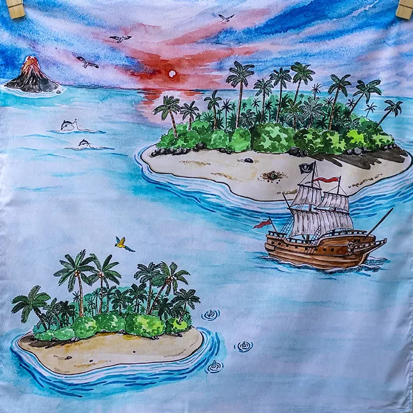 Wonderie Lost Islands telo gioco cotone 100x100 cm