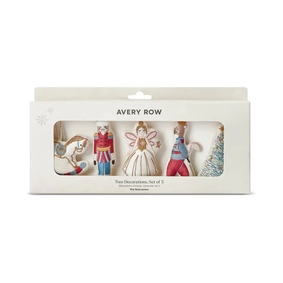 Avery Row The Nutcracker Decorazioni Albero Cotone Set 5