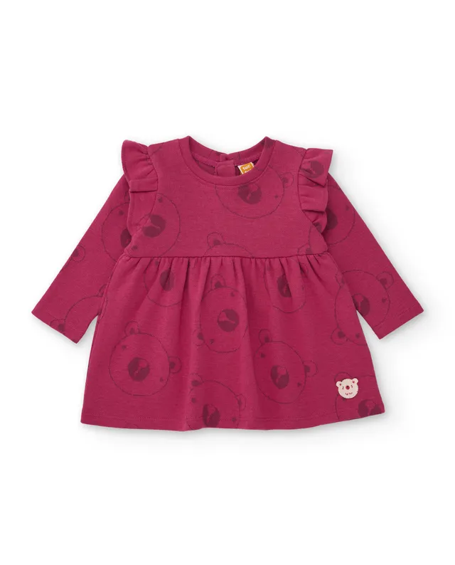 Tuc tuc abito neonata pile orso bordeaux