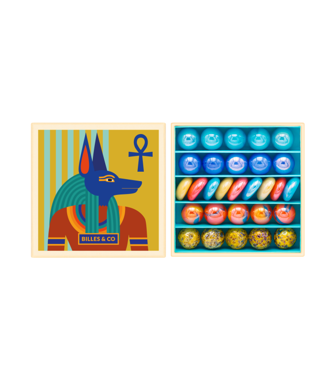 Billes & Co Anubis scatola mini biglie vetro 29 pezzi