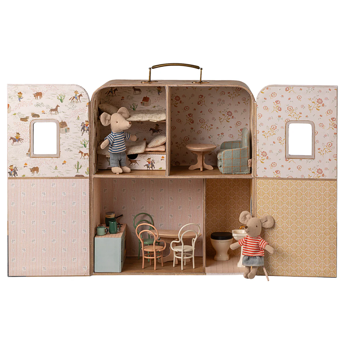 Maileg SuitCasa valigia casa per topi 34x28 cm cartone