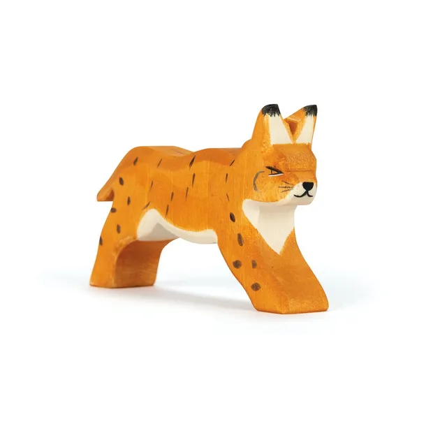 Ostheimer Lince figura in legno dipinta a mano 5,5 cm