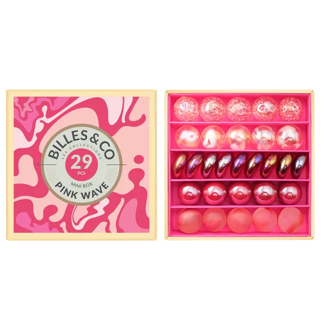 Billes & Co Pink Wave scatola biglie vetro 29 pezzi