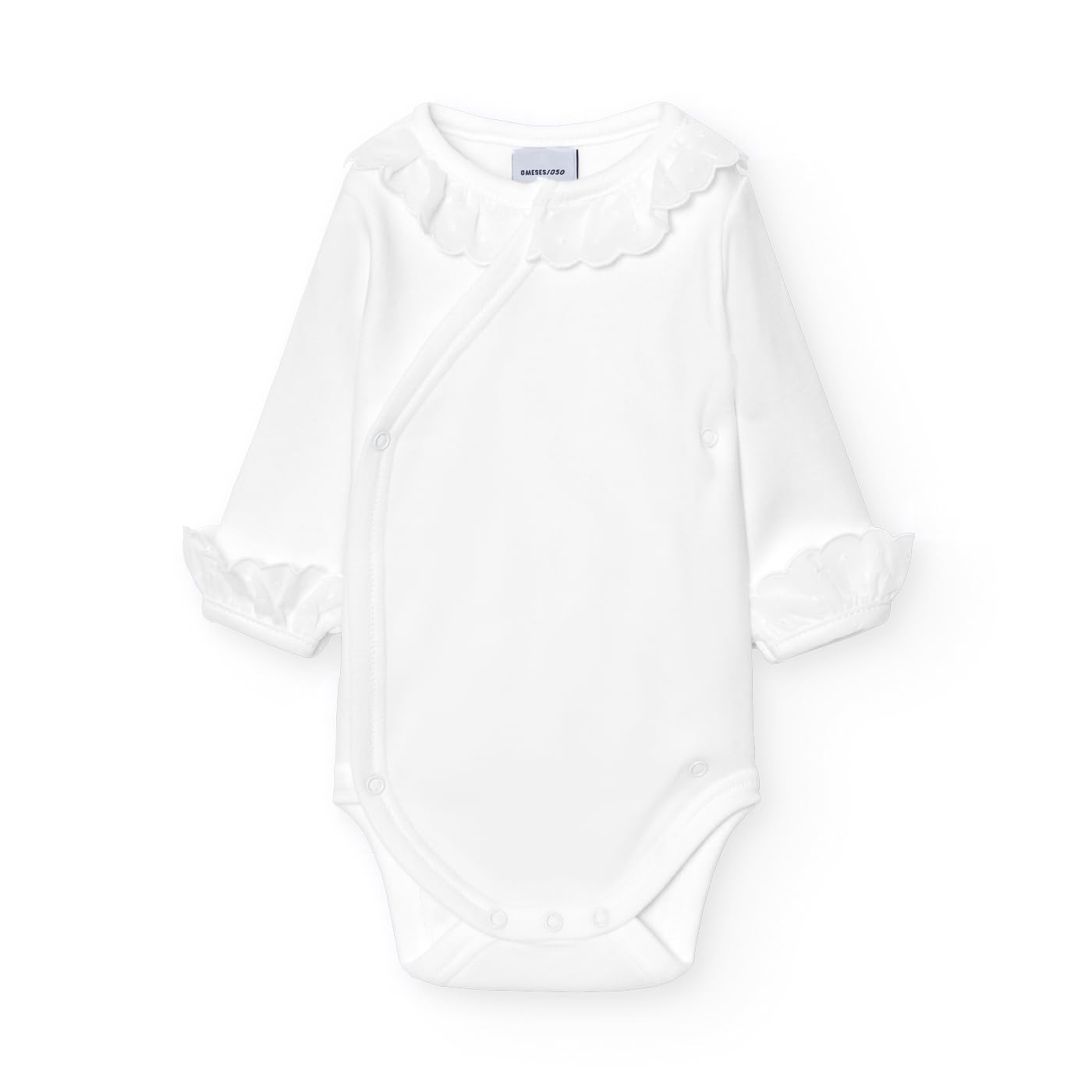 Babidu body incrociato manica lunga cotone 9-12 mesi pizzo