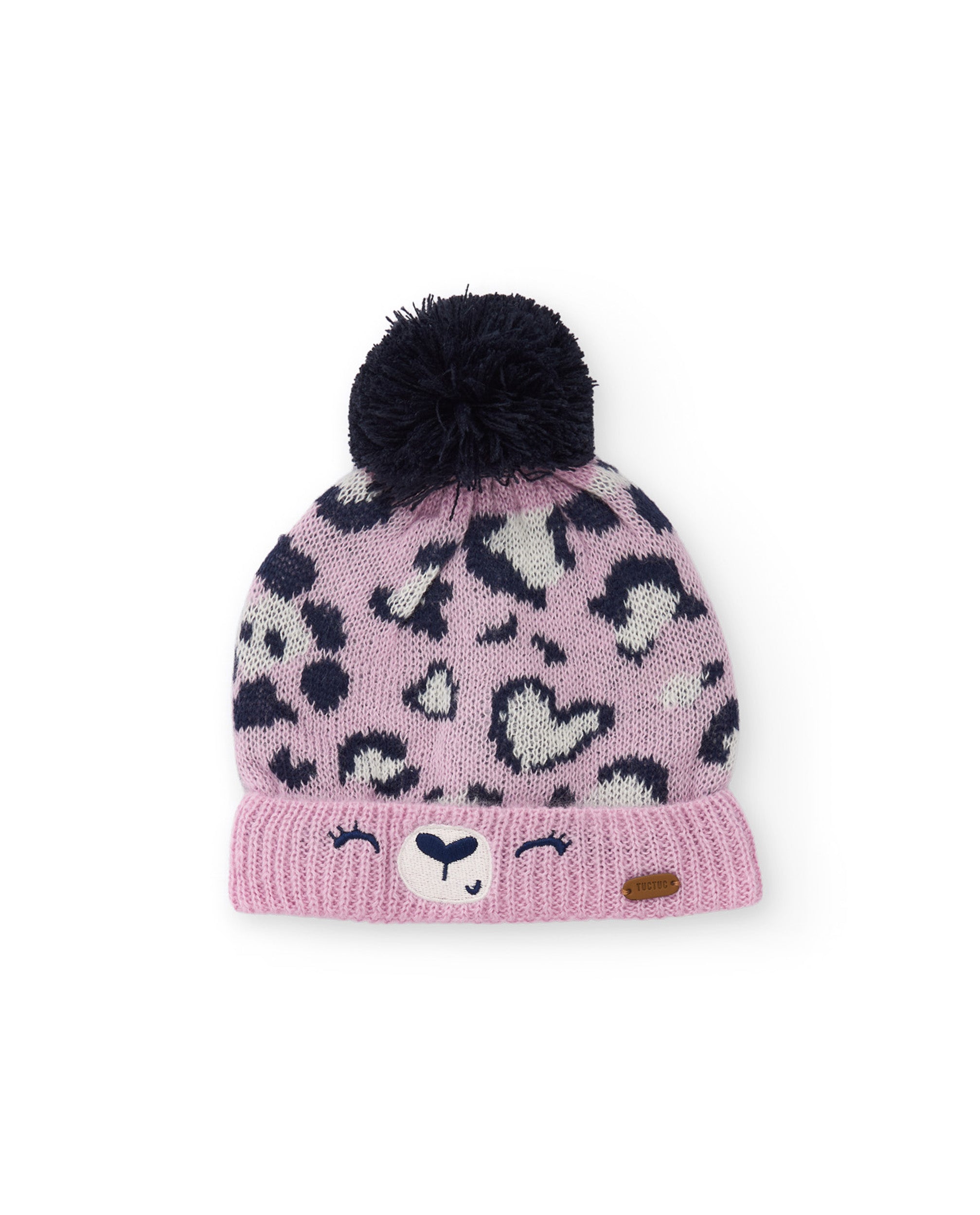 Tuc Tuc cappello bambina rosa animal print pon pon