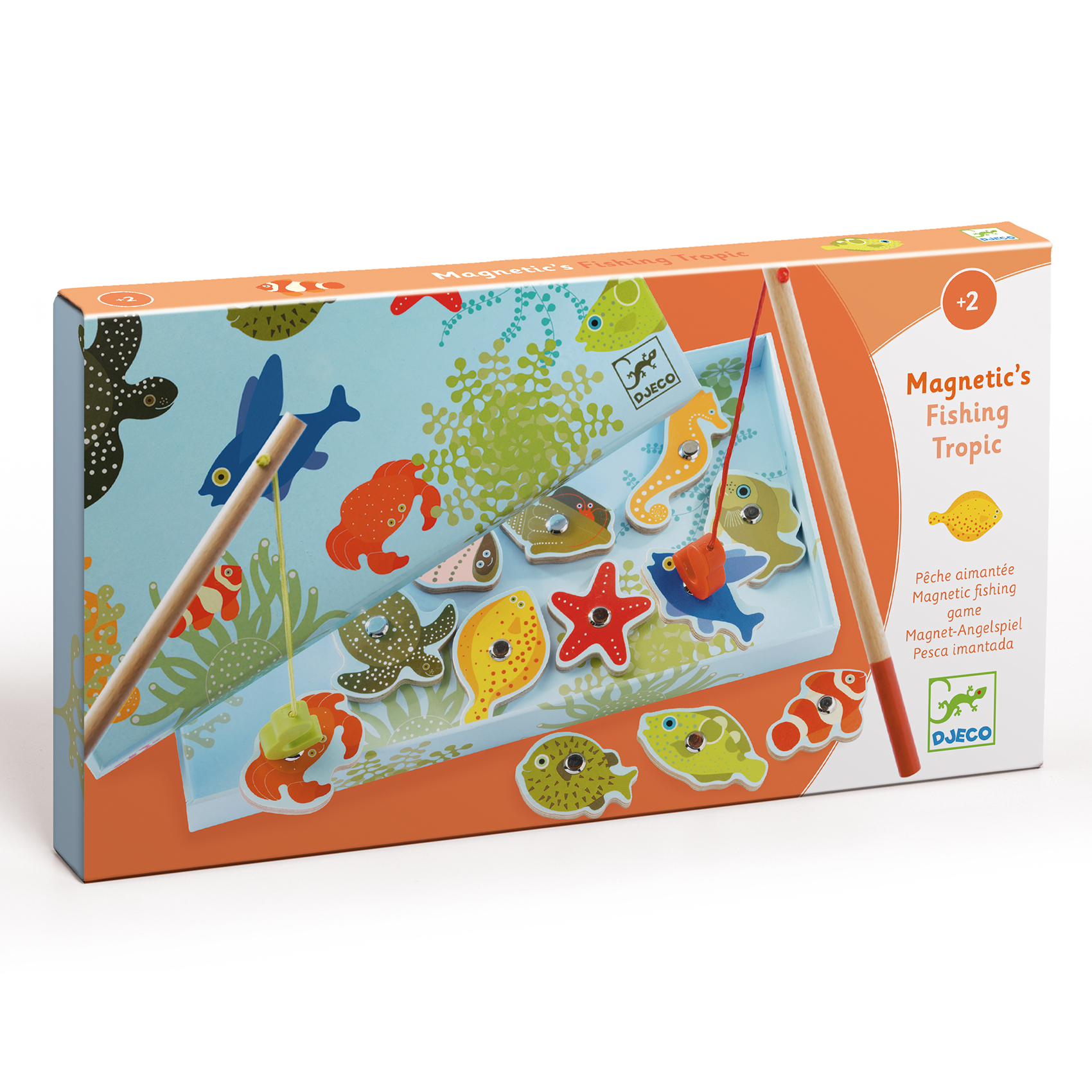 Djeco Fishing Tropic gioco pesca magnetica 2 canne legno