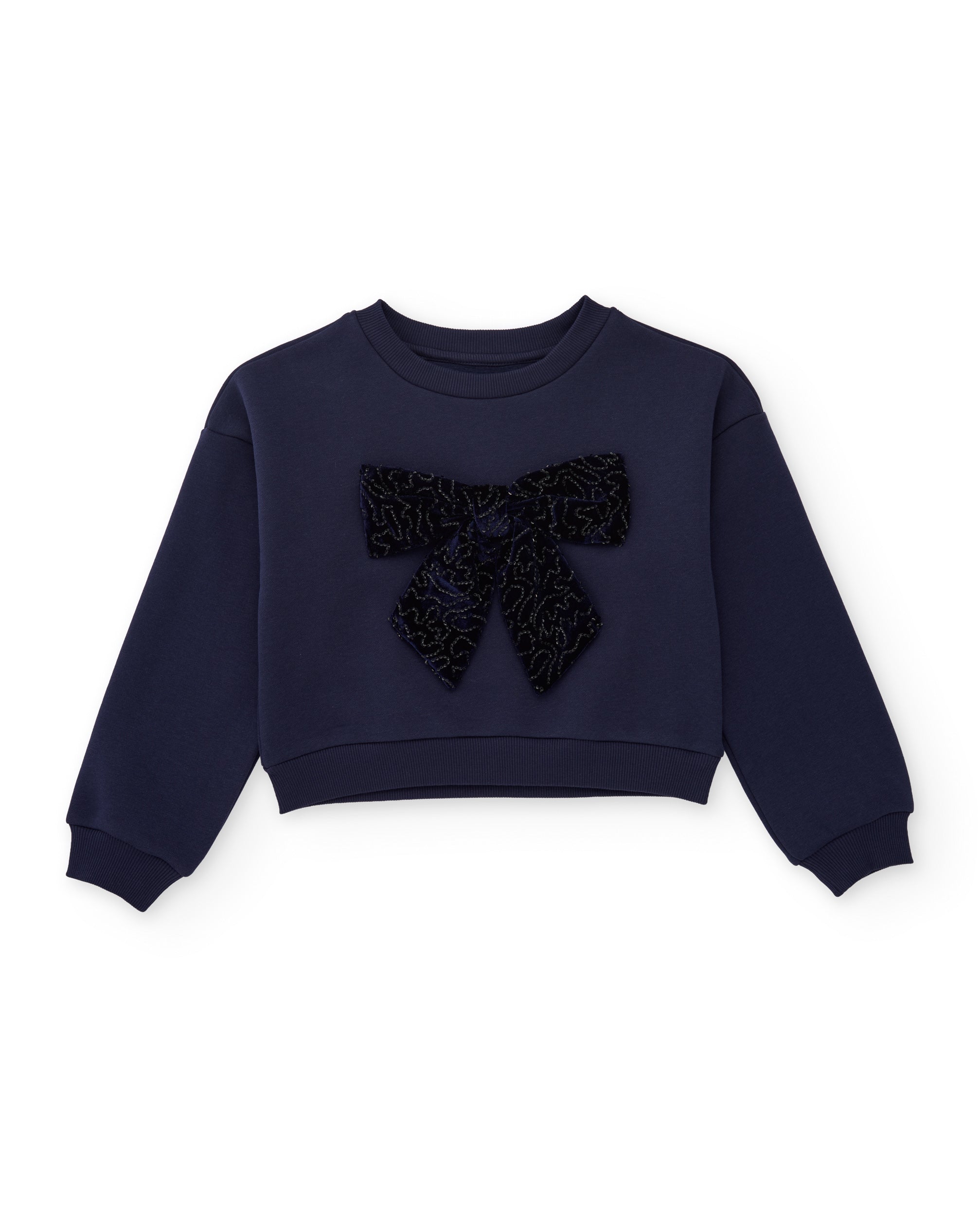 Tuc Tuc felpa bambina con fiocco blu navy