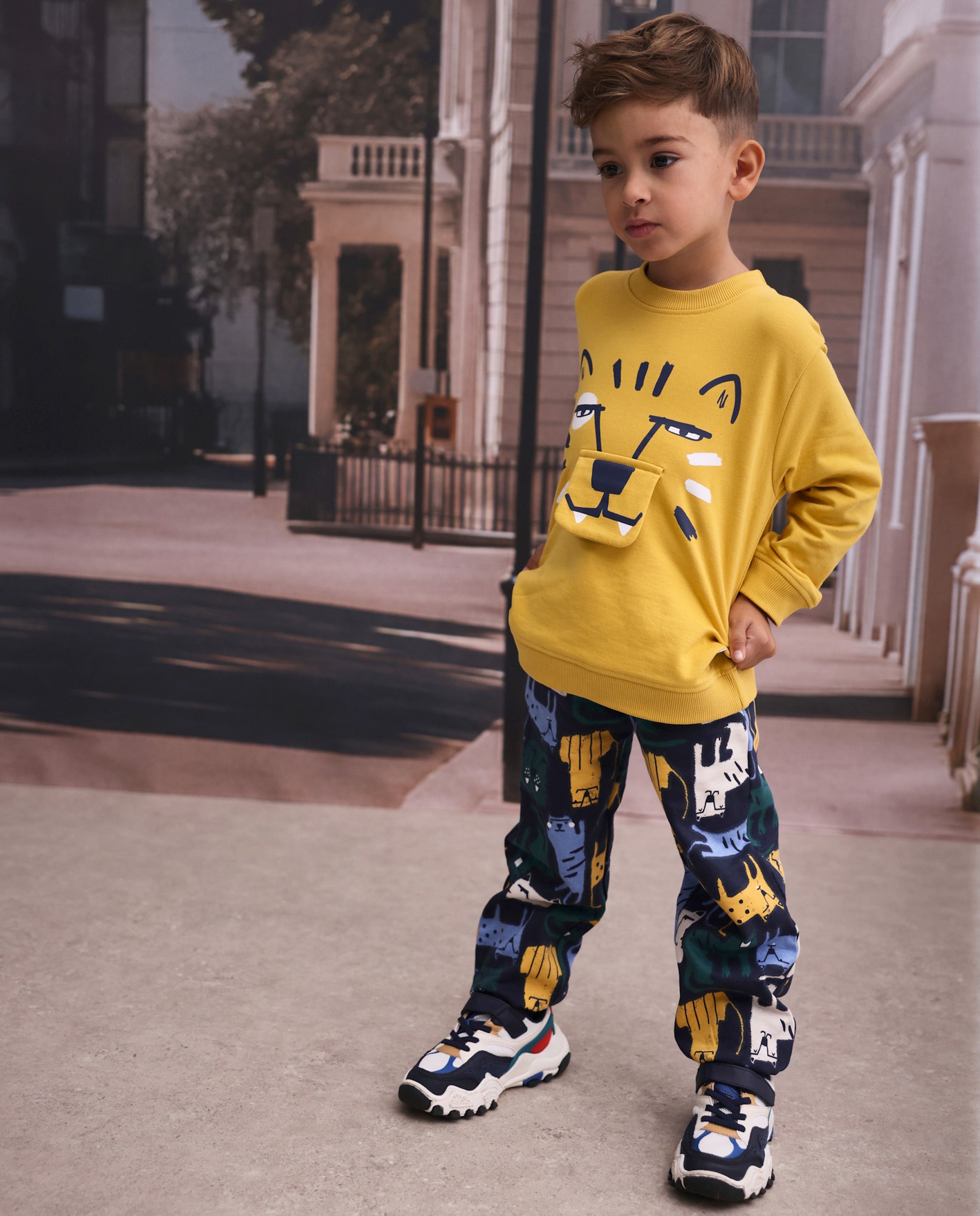 Tuc Tuc pantaloni bambino felpa animali blu