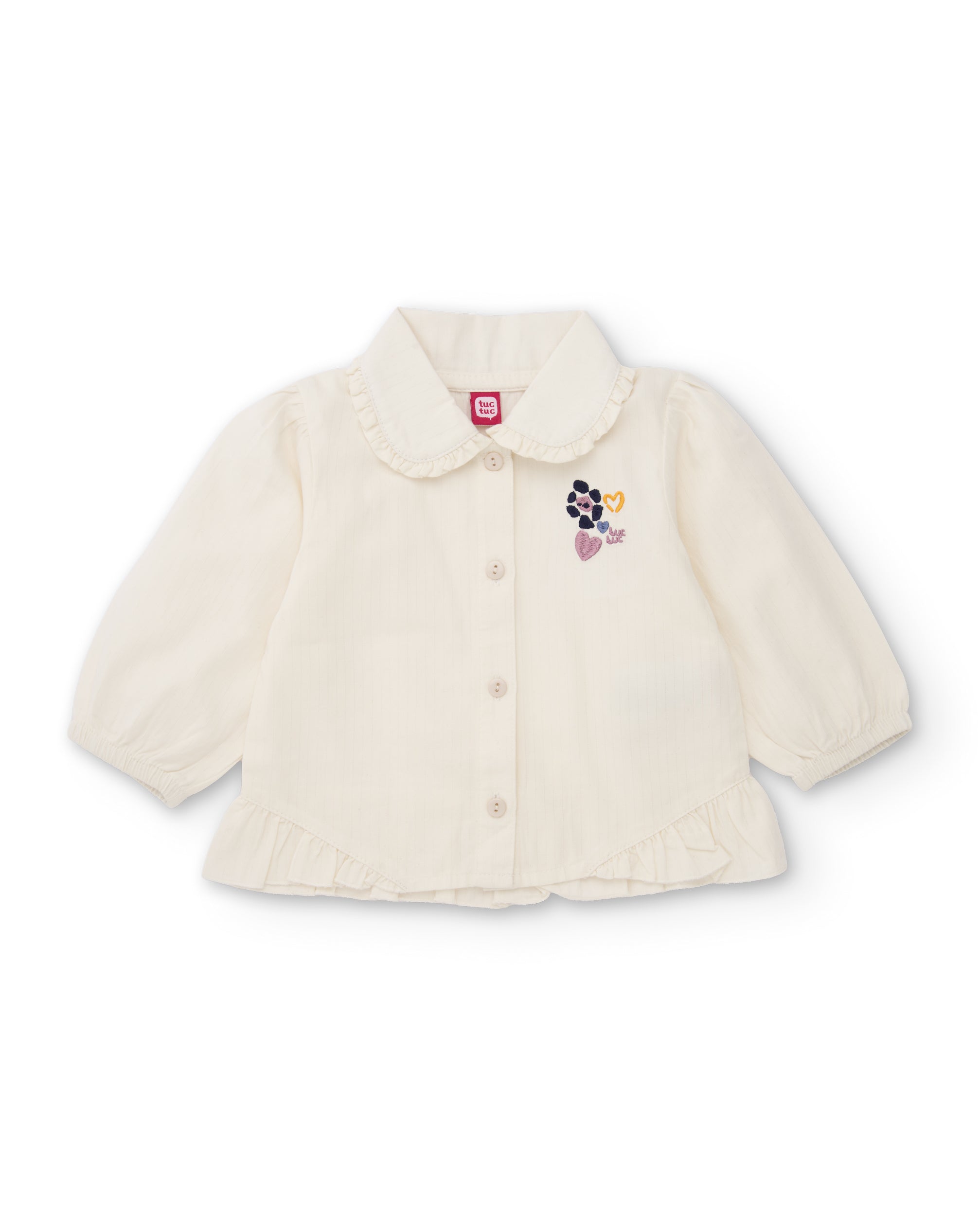 Tuc Tuc blusa bambina crudo ricamo fiori