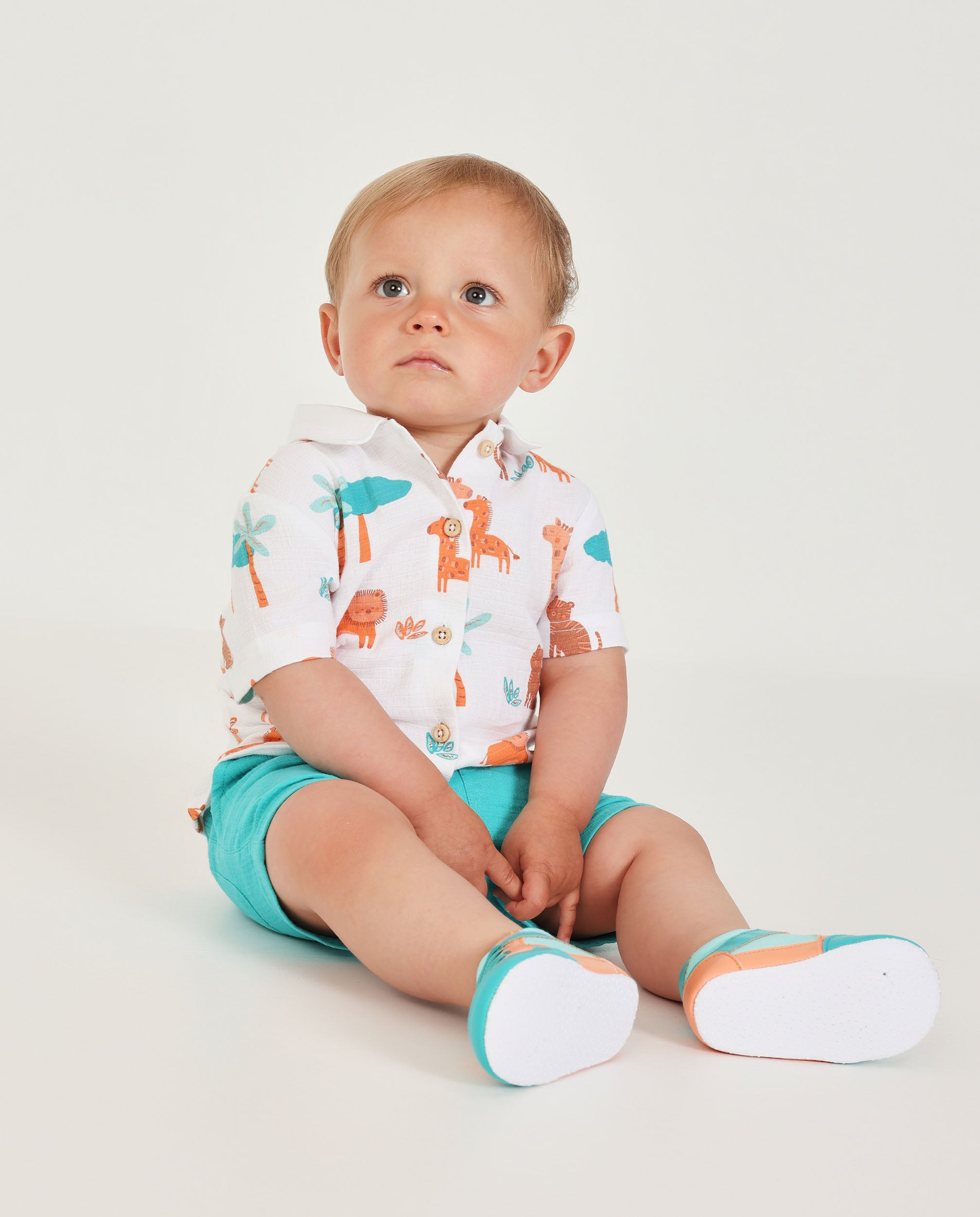Tuc Tuc completo neonato savana camicia shorts