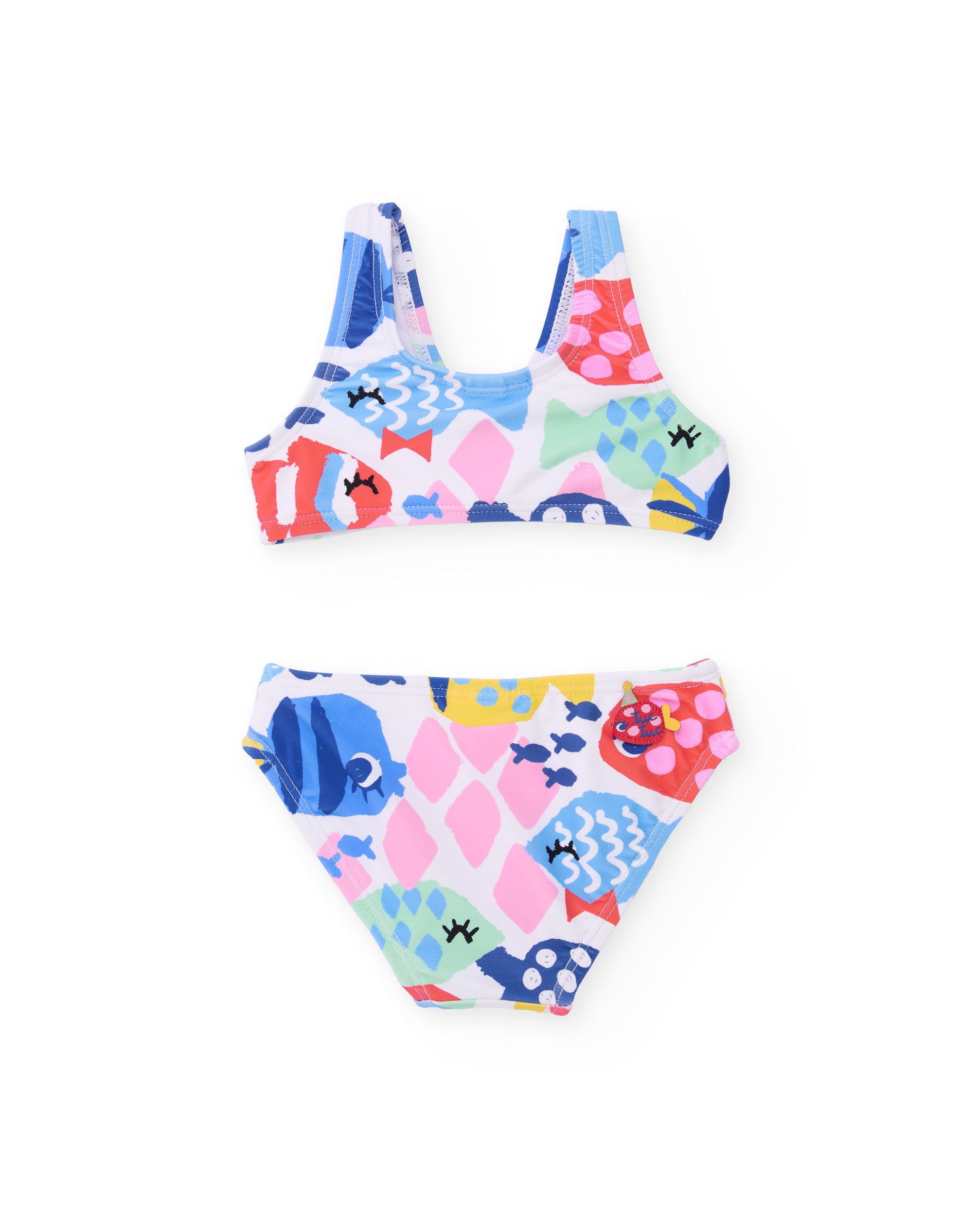 Tuc Tuc bikini bambina bianco stampa pesci