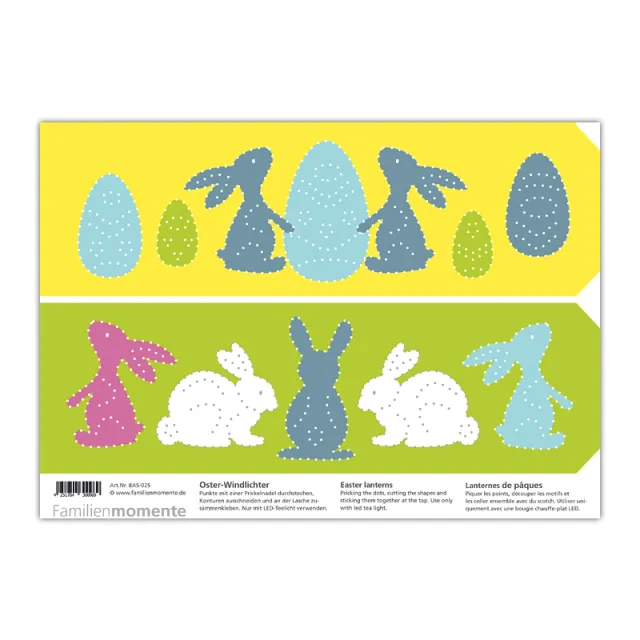 Cartolina A5 lanterna pasquale da punzonare carta riciclata