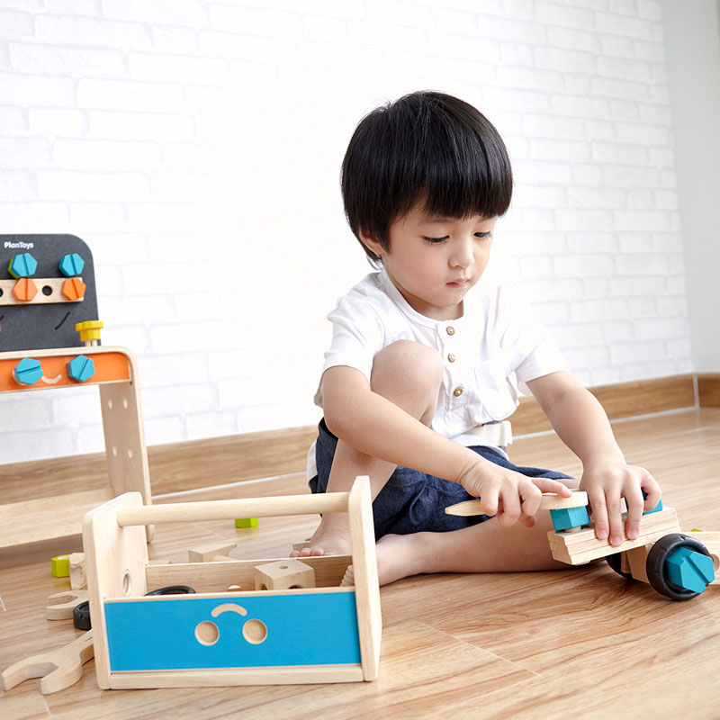 PlanToys Robot Tool Box set attrezzi legno cassetta robot