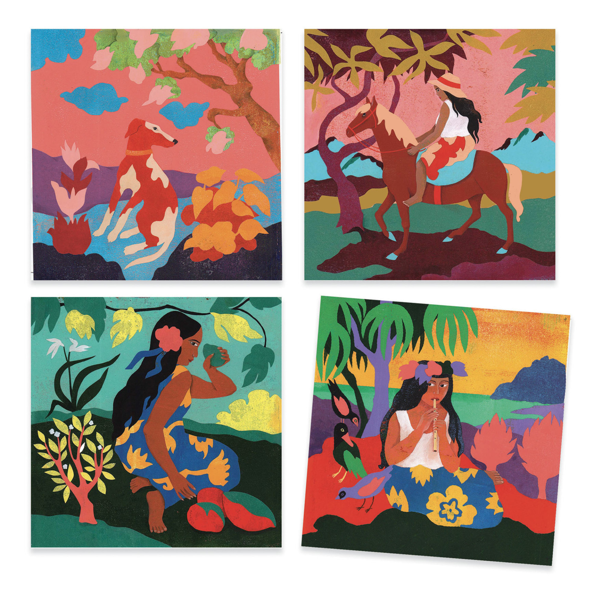 Djeco Inspired by Paul Gauguin set artistico 4 disegni