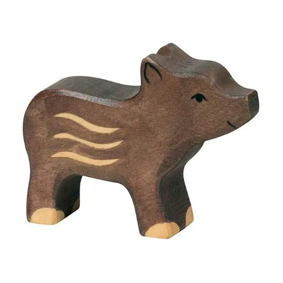 Holztiger piccolo Cinghiale figura legno dipinta