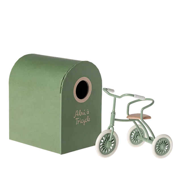 Maileg Abri triciclo topi metallo verde 9 cm