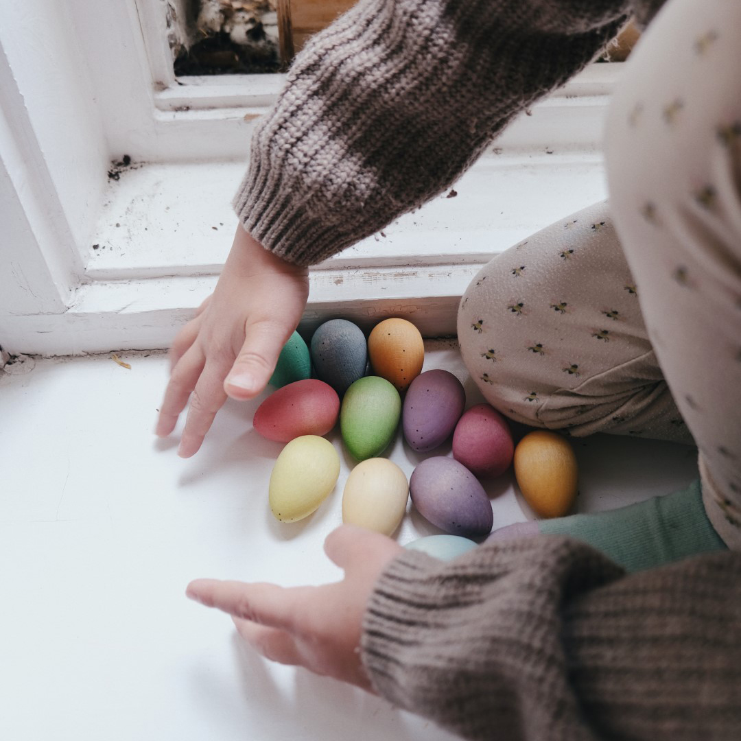 Grapat Happy Eggs set 12 uova legno arcobaleno