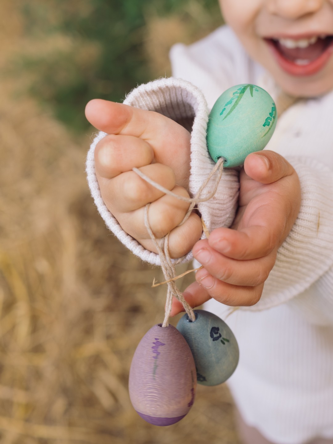 Grapat Aurora Egg set 3 uova Pasqua legno da appendere