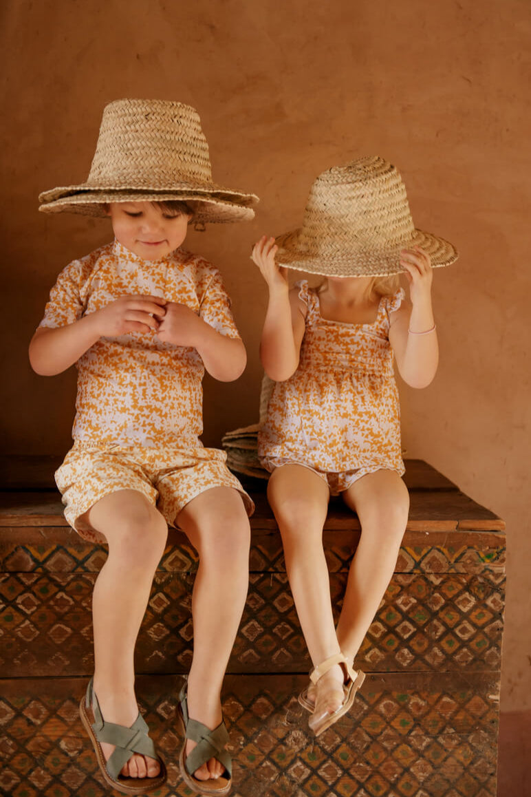 Ella and Rapha Apple Blossom slip bimba bianco giallo