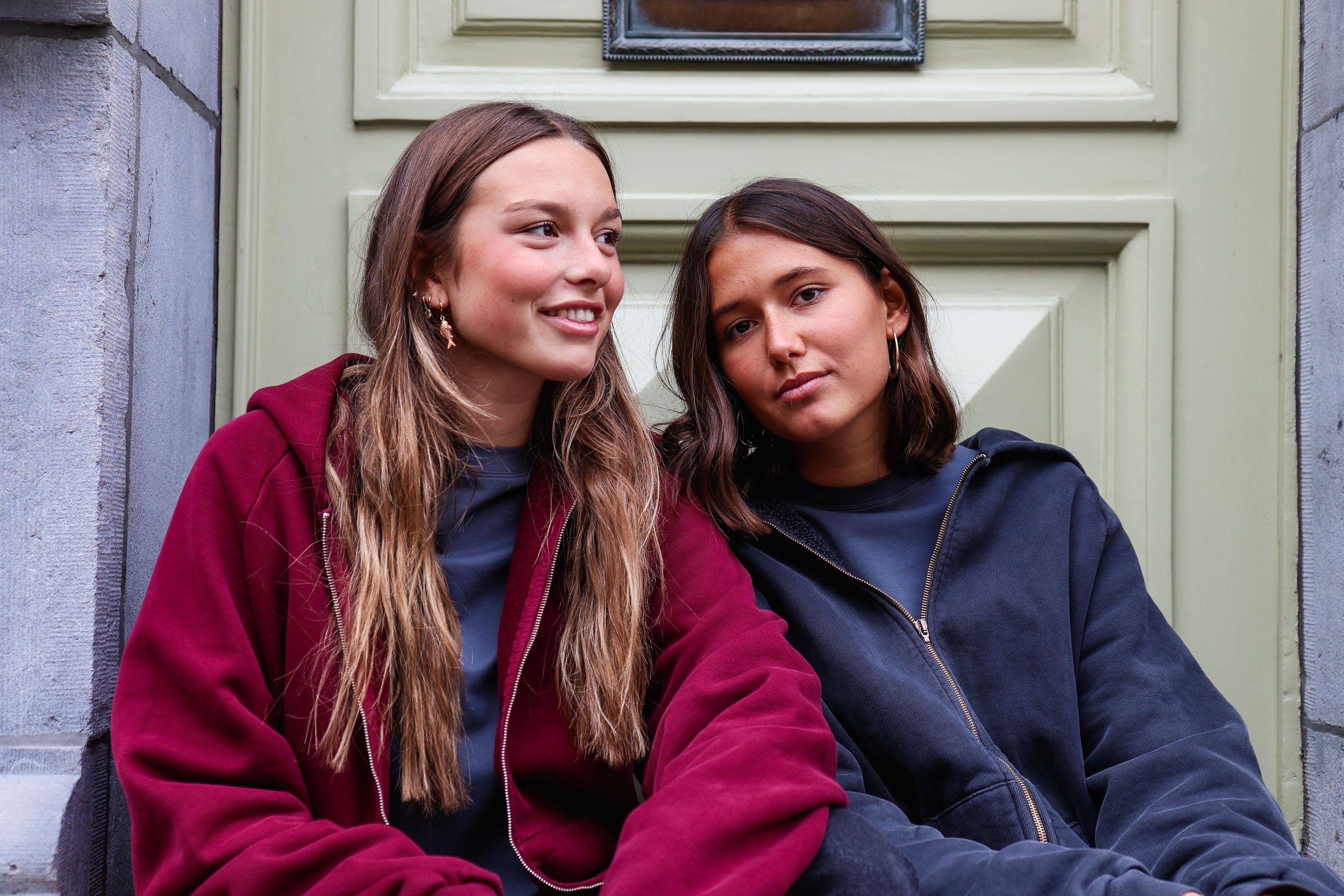 Ella and Rapha Moon felpa cappuccio bordeaux cotone