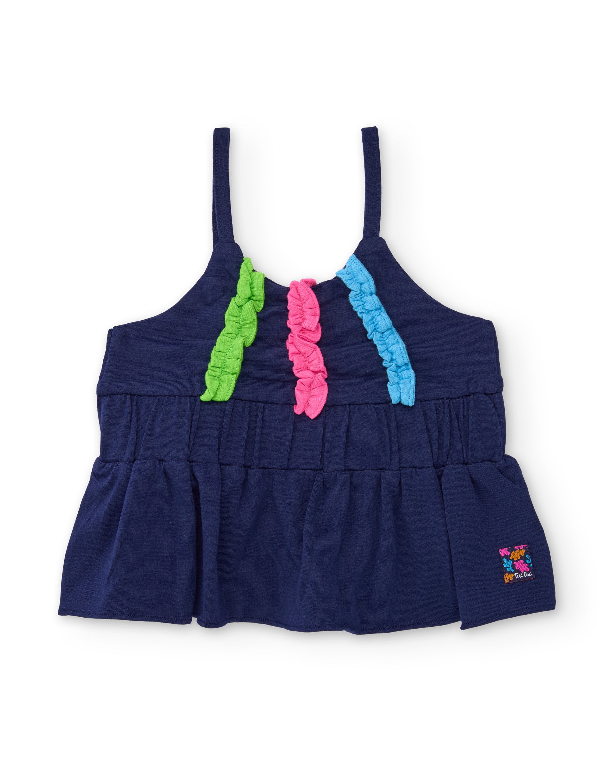 Tuc Tuc top bambina blu navy spalline arricciate