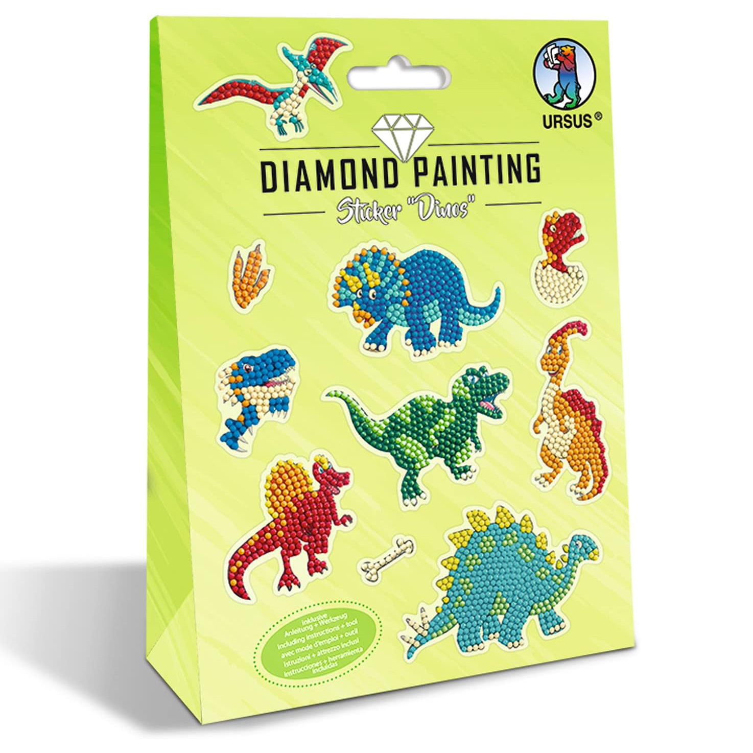 Ursus Dino Kit Sticker Gemme 10 Adesivi