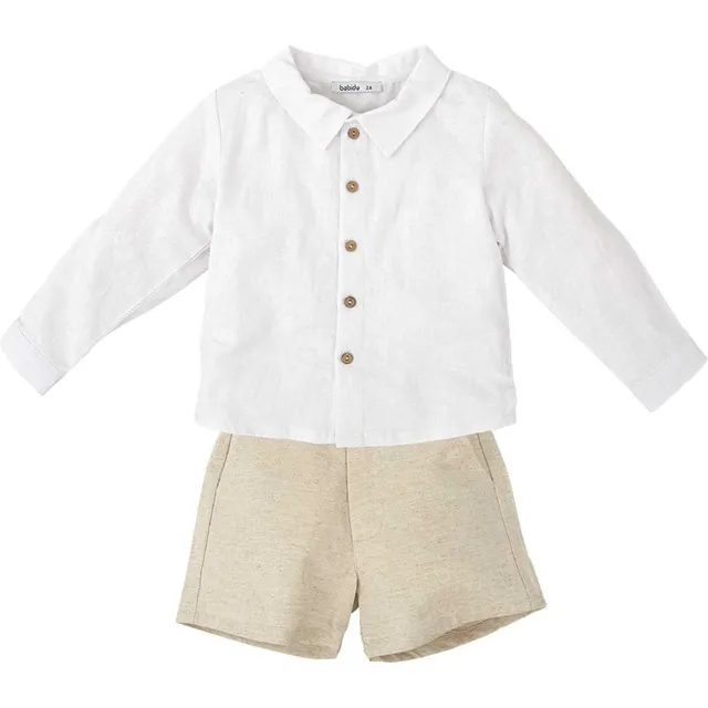 Babidu Set Bimbo Camicia + Pantalone Corto 8 Anni Cotone